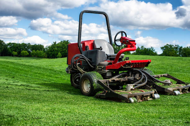 istock Lawn mower on a green golf course 1227317465