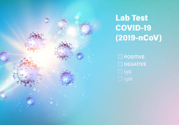 istock Lab test check list on covid-19. Coronavirus evident symptoms of disease medical illustration. Stay at home for your safe. Computer model of virus. 1227317591