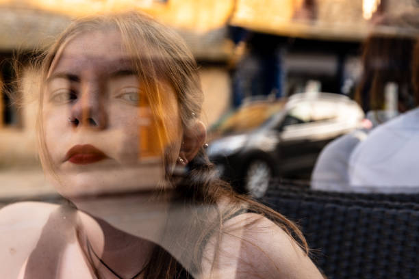 istock transparent girl Surrealist scene 1227322095