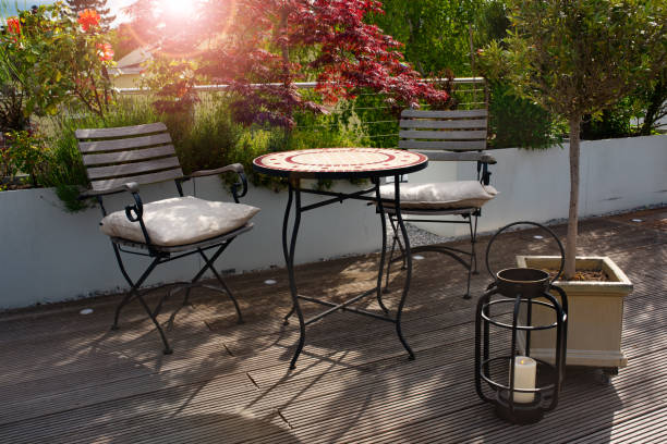 istock Sunny garden terrace 1227323879