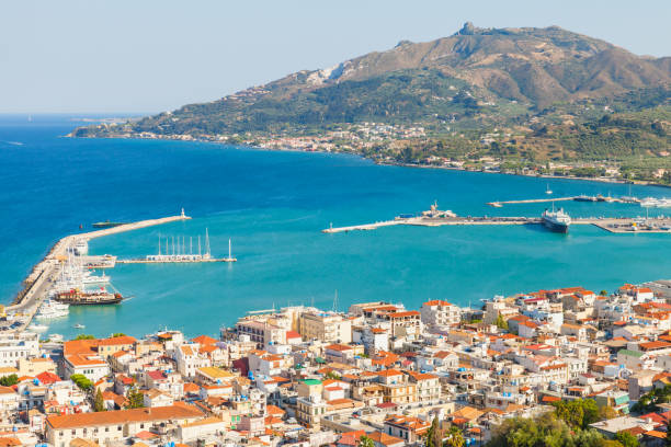 istock Zakynthos landscape with main city port 1227327530