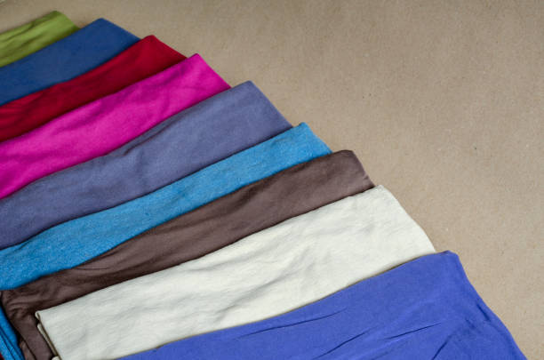 istock Set of multi-colored t-shirts. 1227327767