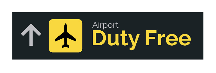 Airport duty free sign icon. Travel label vector duty free symbol