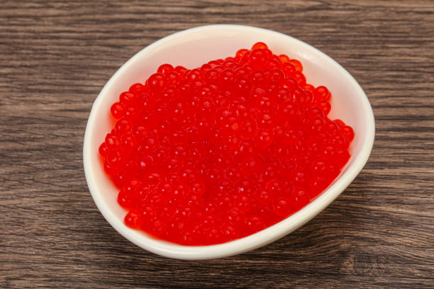 istock Red salmon caviar in the bowl 1227330452