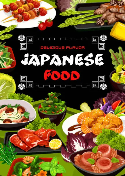 Vector illustration of Japanese cuisine restaurant menu cover