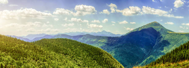 istock Majestic mountains landscape under morning sky with clouds. Overcast sky before storm. Carpathian, Ukraine, Europe. 1227341027