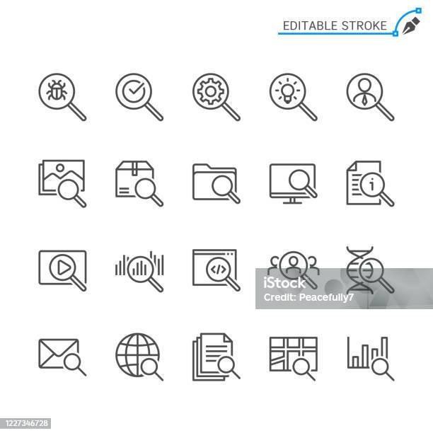 Suchliniensymbole Bearbeitbarer Strich Pixel Perfekt Stock Vektor Art und mehr Bilder von Icon