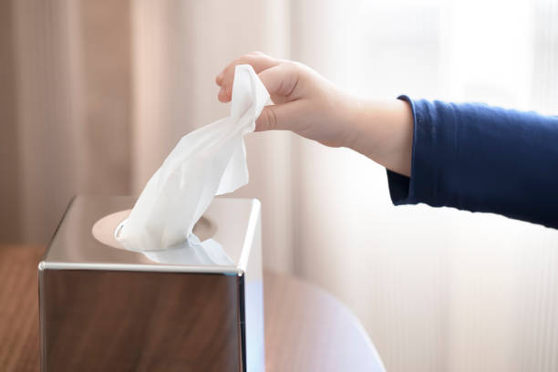 istock Paper napkin baby hand 1227353466