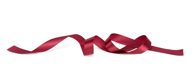 Twisted Red Silk Ribbon With Bends Isolated On White Background Stock Photo  - Download Image Now - iStock