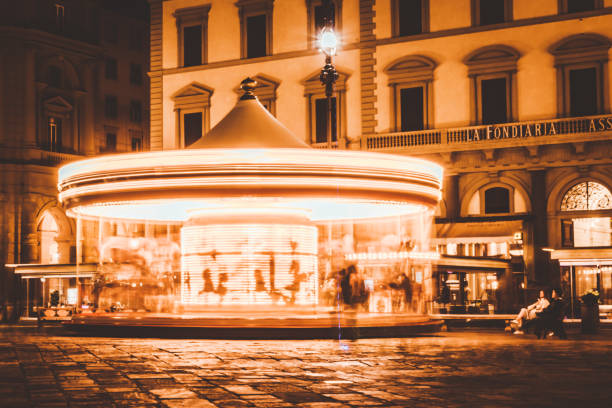 Carousel with horses in Florence, Italy