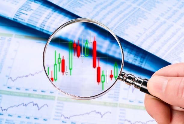 Technical analysis of price developments stock photo