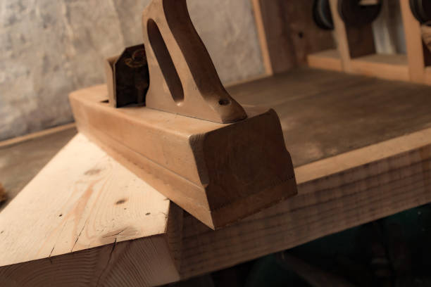 istock Various carpenter's tools on a wooden table ready for repair. 1227363780