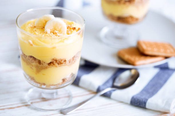 istock banana pudding for breakfast in glasses