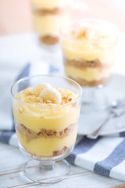 istock banana pudding for breakfast in glasses