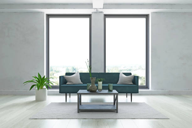 istock Contemporary Style in the White Minimalistic Interior Design 1227369162