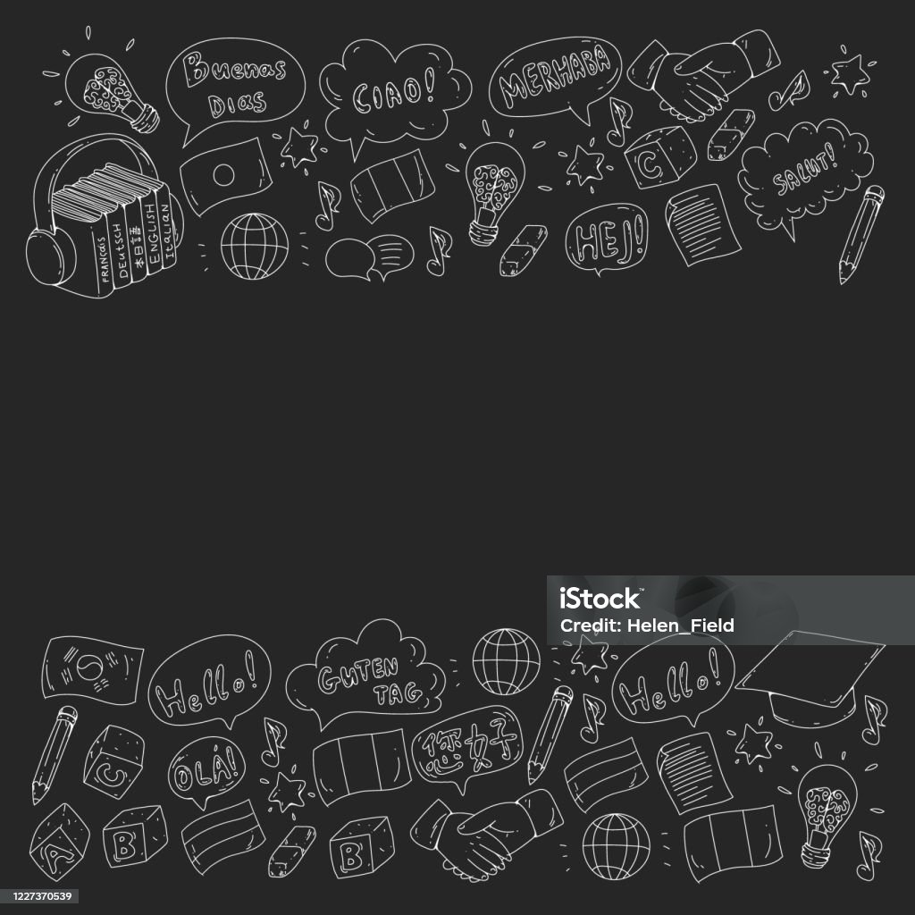 Learning Language Background Pattern Vector Pattern For Language Class Online Courses English Arabic Italian ...