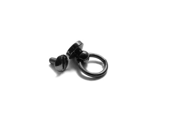 istock Metal half ring for leather isolated on white background 1227370574