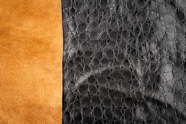 istock Brown leather and black alligator skin textures background 1227371785