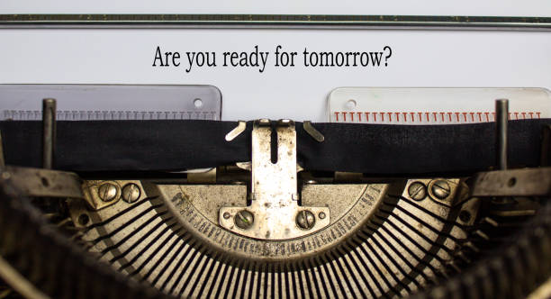 istock Text 'are you ready for tomorrow' typed on retro typewriter. Business concept. Beautiful background. 1227372456