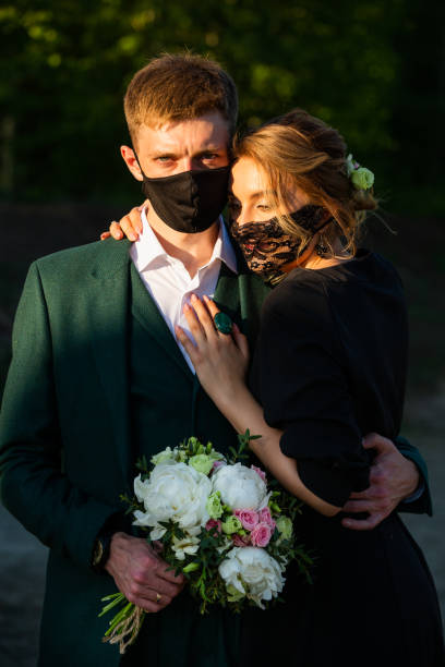 istock Portrait  newlyweds during pandemic 1227377872