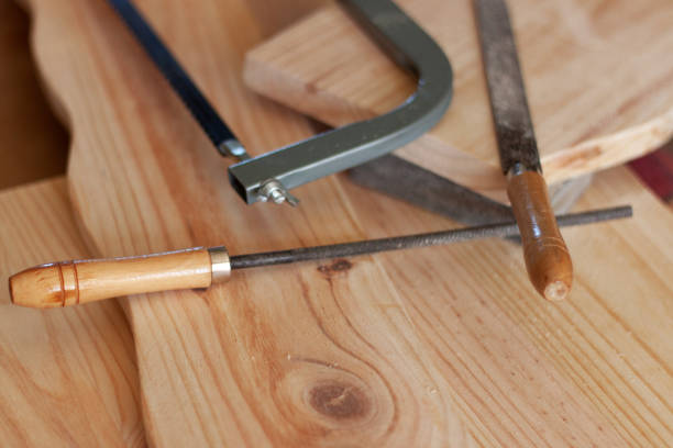 istock Carpentry/woodworking tools and wooden planks 1227378409