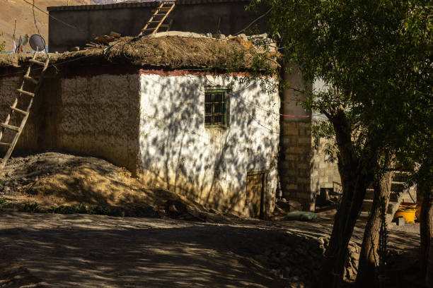 Painted and brick building exterior in the colonial town of Trinidad, Cuba