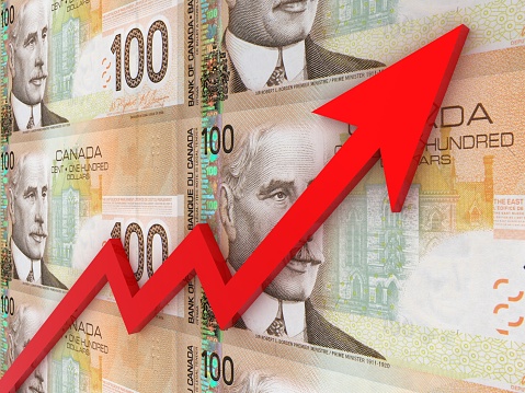 Gráfico de crecimiento de la financiación del dinero en Canadá photo