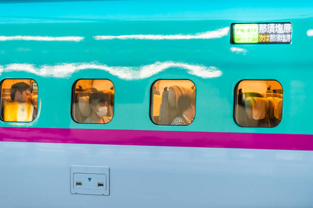 Sendai city MIYAGI, JAPAN - July 27,2017:The E6 Series Shinkansen bullet train network of high-speed railway lines in Japan