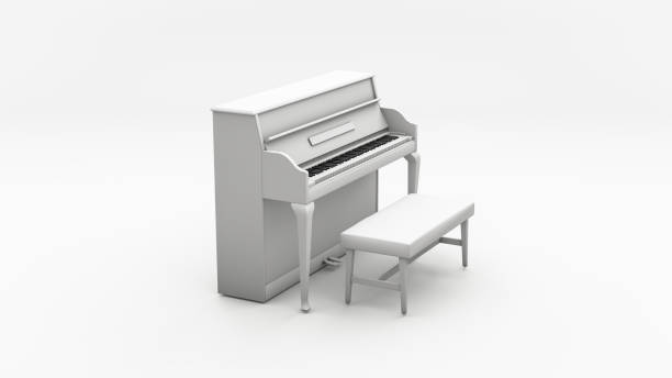 istock Side view shot of white piano mock up 1227384558