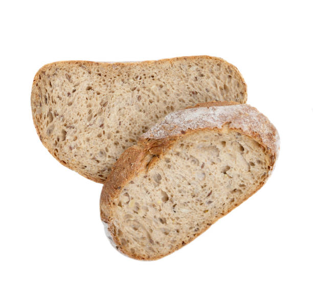 istock Sliced bread isolated on a white background. Bread toasts  Top view. Food concept. 1227386453