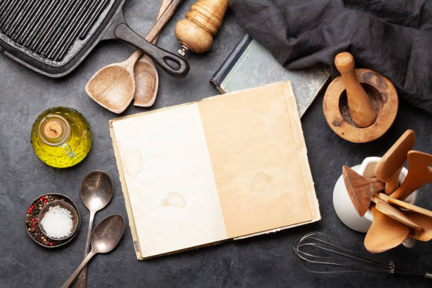 istock Cooking utensils, ingredients and cookbook 1227390380