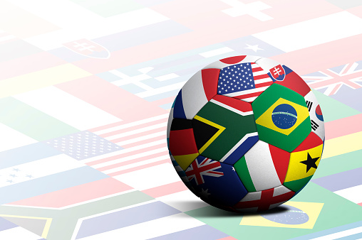 2010 South Africa soccer ball with national flags