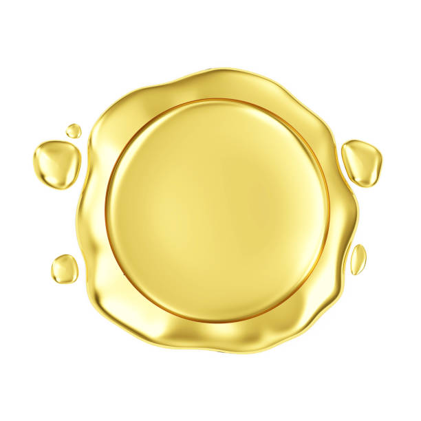 istock Blank Golden Wax isolated on white background 1227391783