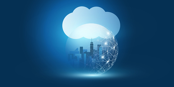 Cloud City Computer Smart City Cloud Computing Design Concept Stock Illustration - Download ...