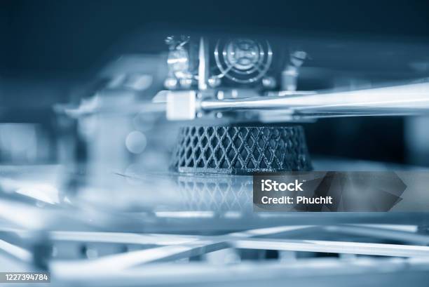 Closeup Scene Of 3d Model Printer Operation Stock Photo - Download Image Now - 3D Printing, Industry, Creativity