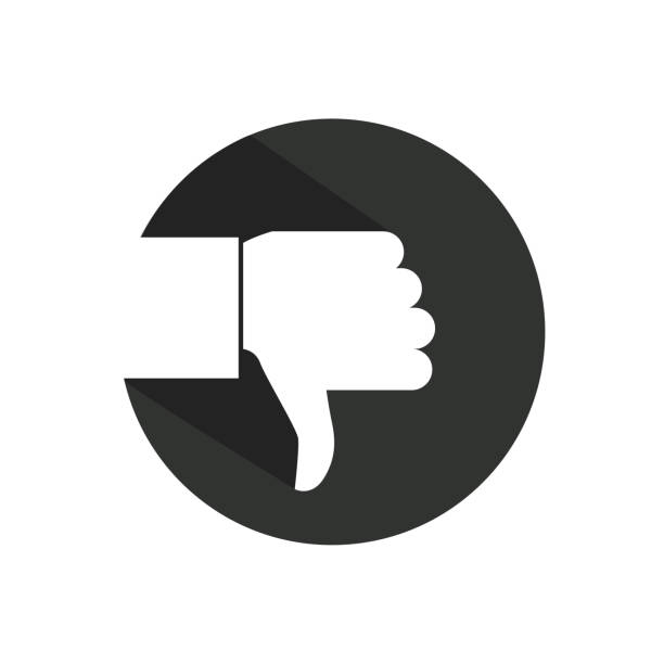 ilustrações de stock, clip art, desenhos animados e ícones de thumbs down dislike, hate or thumbs down dislike for social networks, art icon for apps and websites. bad choice sign. voting. disapproval isolated vector icon - square shape plus sign mathematical symbol social networking