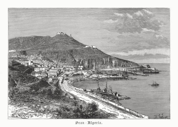 istock Historical view of Oran in Algeria, wood engraving, published 1891 1227398775