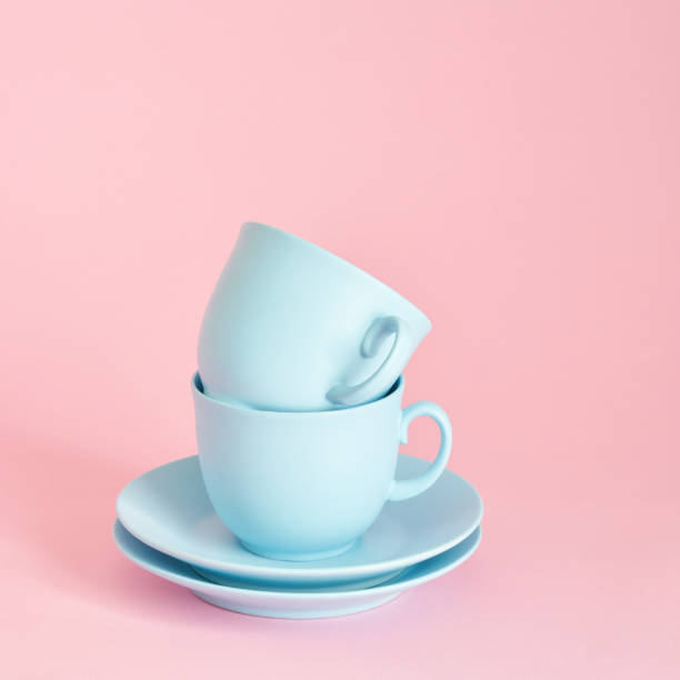 istock minimalism concept with light pastel colored blue cups 1227401581