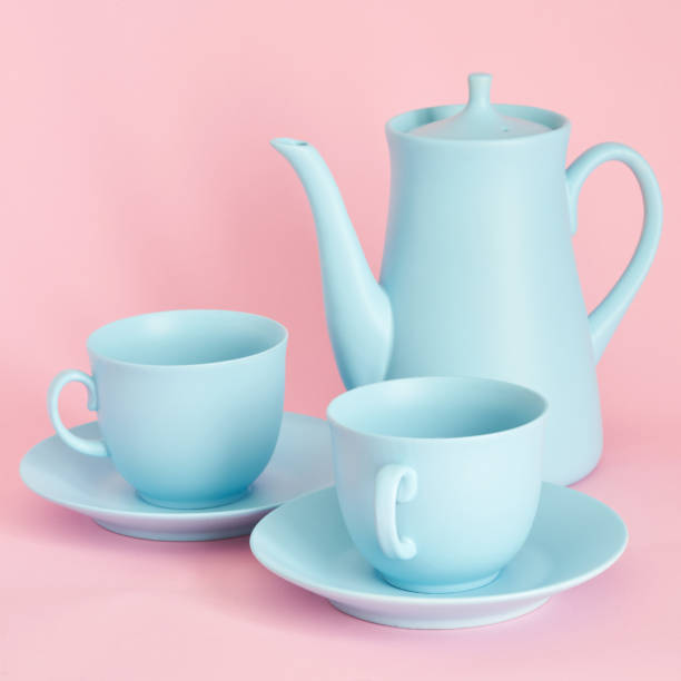 istock minimalism concept with light pastel colored blue teapot 1227401873