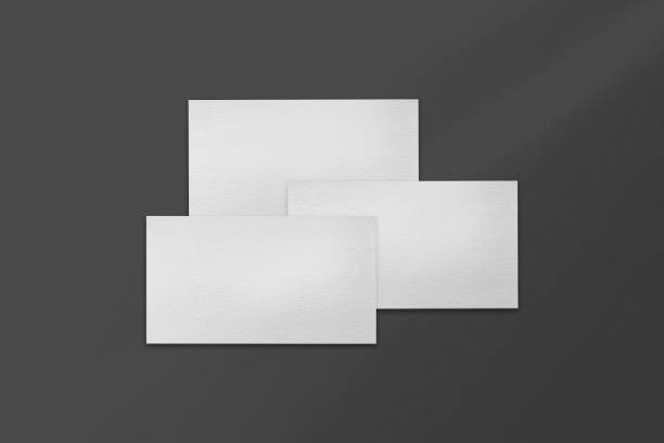 istock Clean minimal business card mockup white tone on grey background. 1227403390