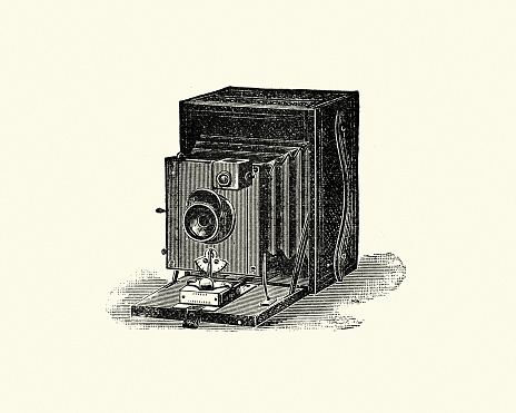 Vintage illustration of a Kodak No 5 folding Kodet camera, 1895, 19th Century.