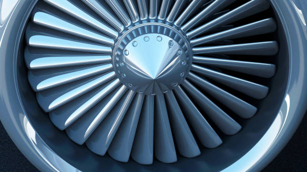istock Close-up View of Modern Airplane Jet Engine Turbine. 3D Rendering 1227408892