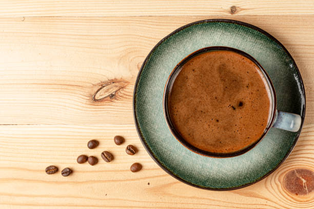istock Handmade cup with coffee on the table 1227410226