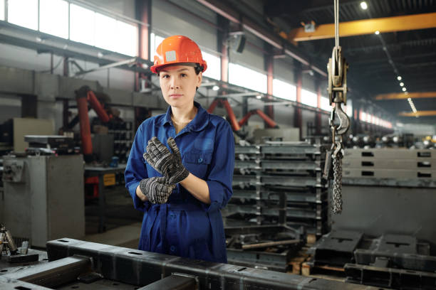 istock Woman in metalworking industry 1227413913