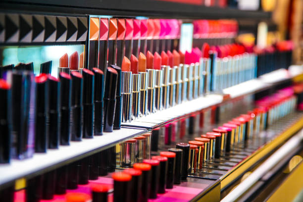 Lipsticks Close-up of large group of lipsticks in a store stage make up stock pictures, royalty-free photos & images