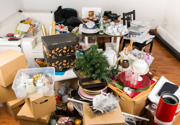 istock Messy room full of clutter and junk - Compulsive hoarding. Hoarding disorder. 1227415030