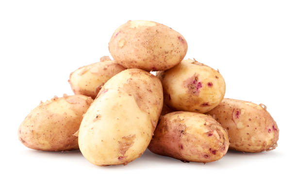 istock Young potato closeup on a white background. Isolated 1227415078