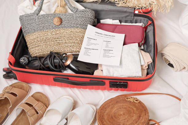 istock Summer wear in suitcase 1227415878