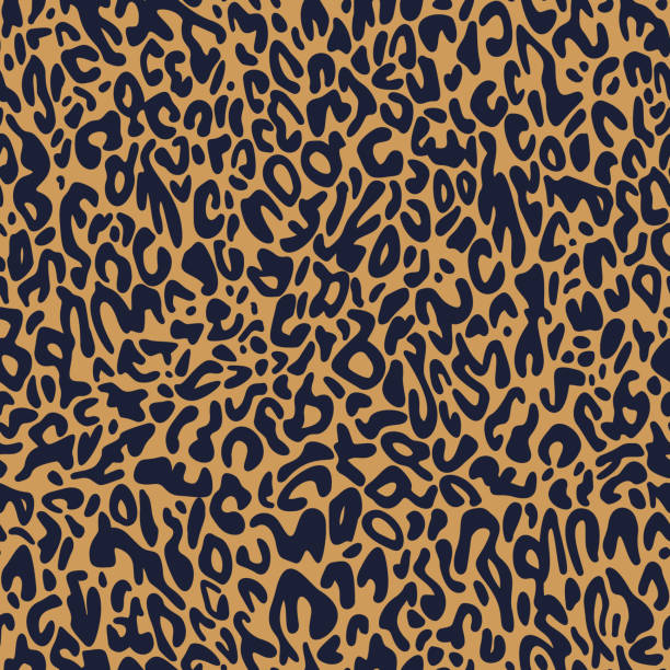 leopard-druck-design. afrikanische tier haut druck pelz textur hintergrund. vektor nahtloses muster. - animal skin stock-grafiken, -clipart, -cartoons und -symbole