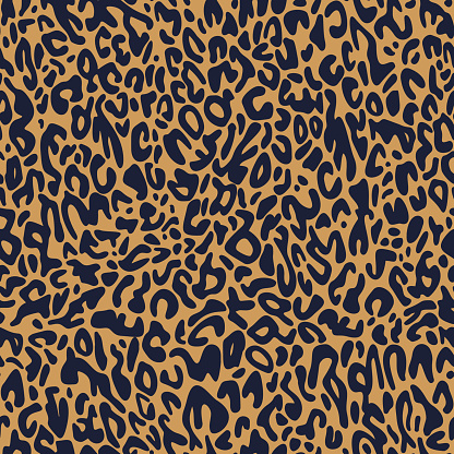 Leopard print design. African animal skin print fur texture background. Vector seamless pattern.